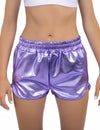 Lila Metallic-Shorts f r Damen