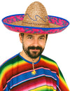 Sombrero Mexicain pour adulte bordure rose et bleue
