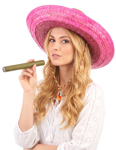 Pinker mexikanischer Sombrero für Erwachsene