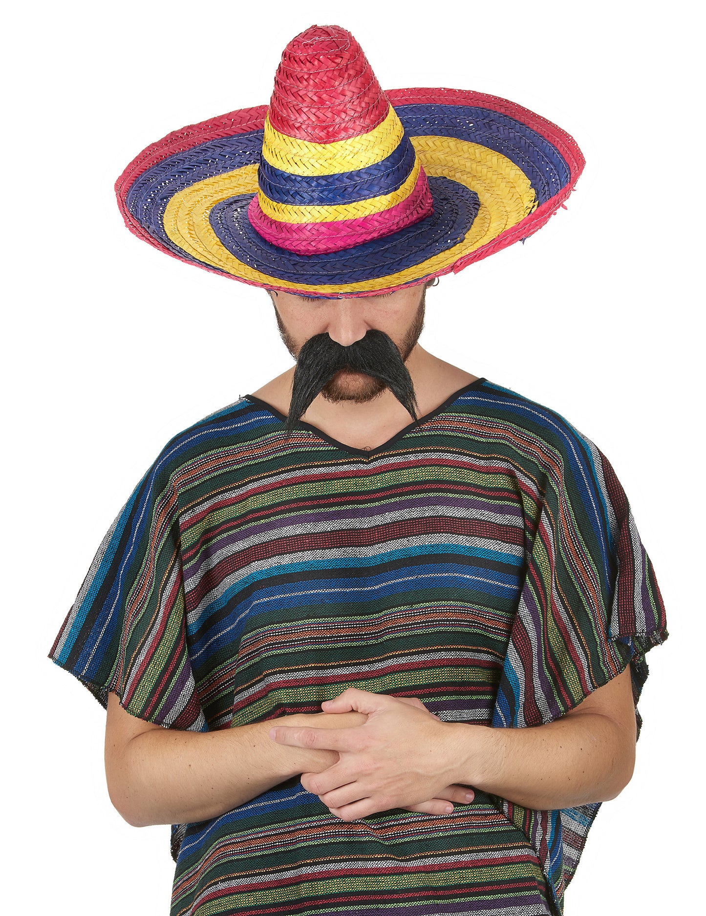 Sombrero multicolore pour adulte rose jaune et bleu