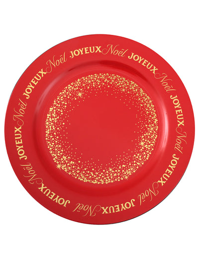 Roter Platzteller Glitzerndes Weihnachten 33 cm