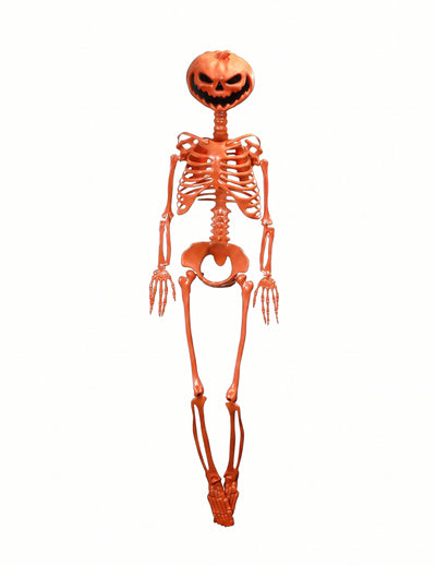 Summerween-Skelett mit KÃ¼rbis-Kopf Orange 1 m lang