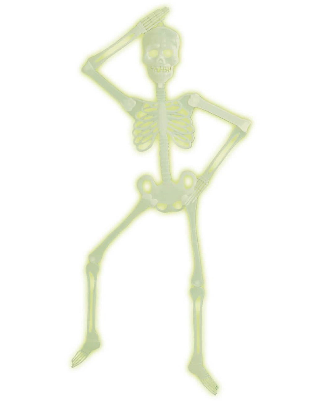 Squelette articulé Halloween phosphorescent vert