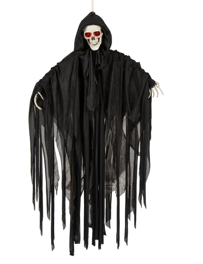 Squelette d'Halloween pour décoration noir lumineux sonore et animé