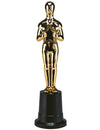 Statuette récompense cinéma dorée avec étoile et socle noir