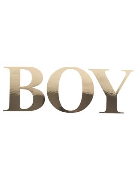 Stickers boy pour baby shower lettres dorées