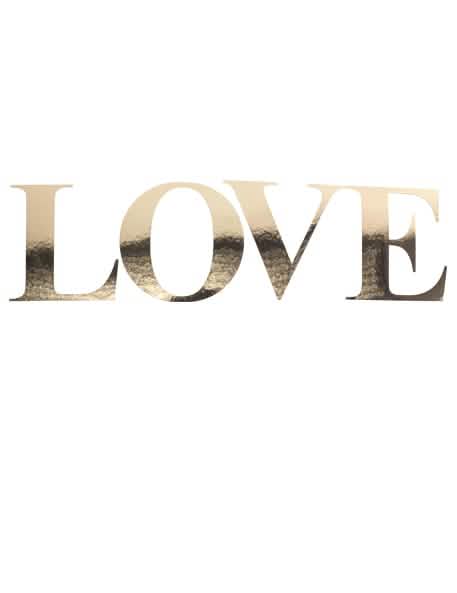 Stickers love pour mariage lettres dorées métallisées