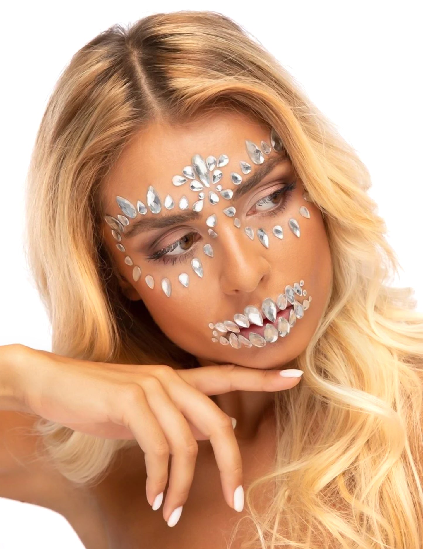 Skelett-Strasssteine Halloween Accessoire glitzernd