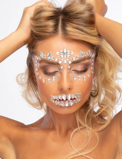 Skelett-Strasssteine Halloween Accessoire glitzernd