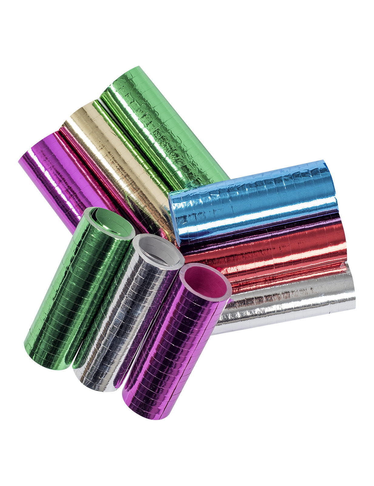 Serpentins métallisés pour fête colorés