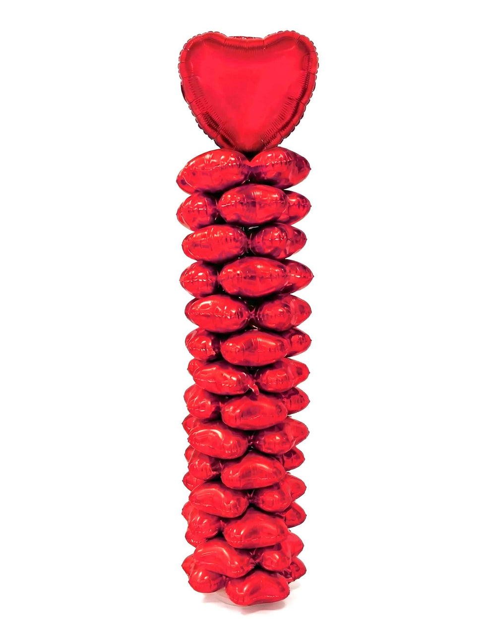 Kit colonne de ballons aluminium cœur Saint Valentin pour fête rouge