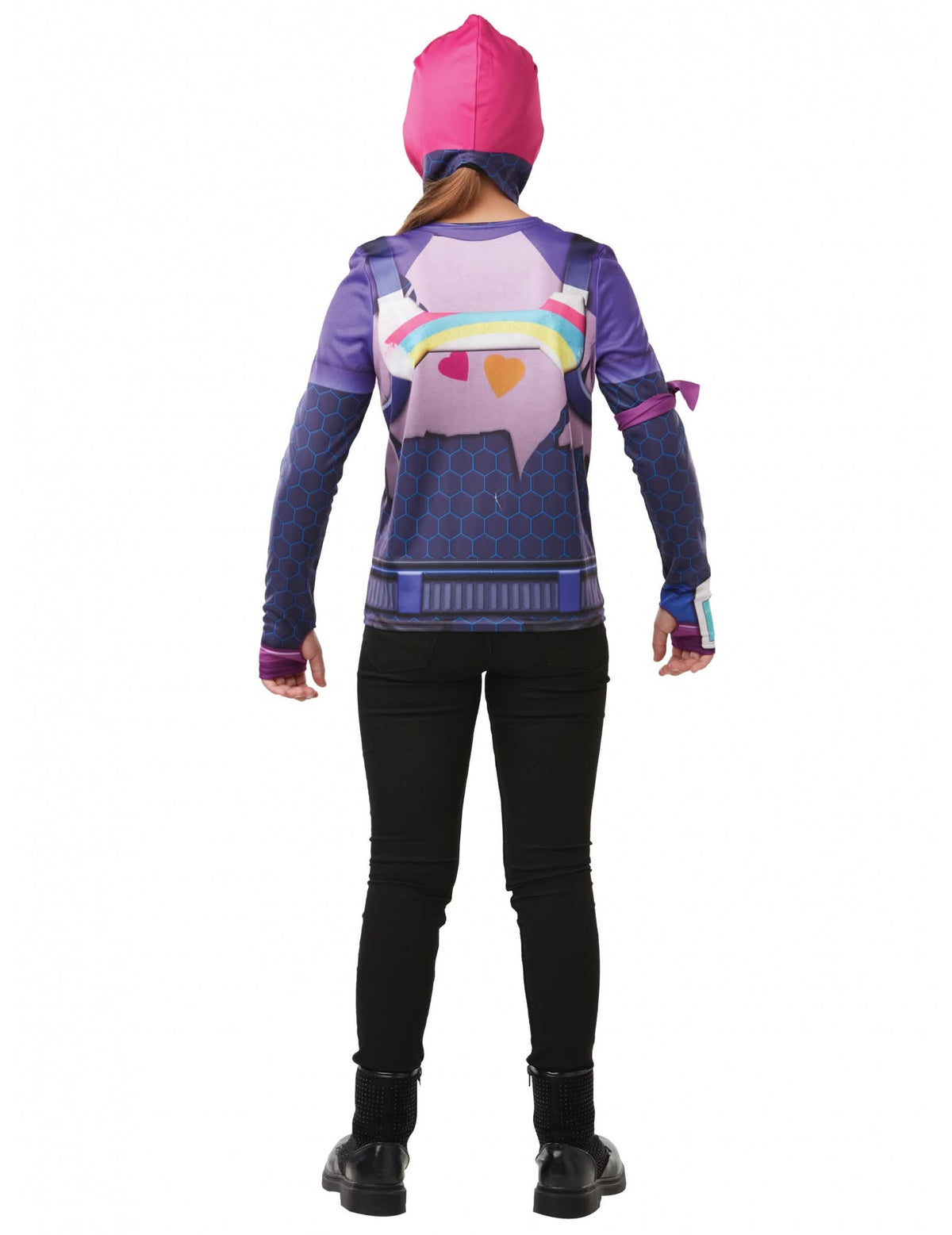 Rückansicht des T-Shirts und der Brite Bomber Fortnite-Kapuze