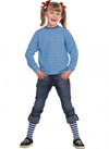 T-shirt manches longues à rayures pour enfant bleu et blanc