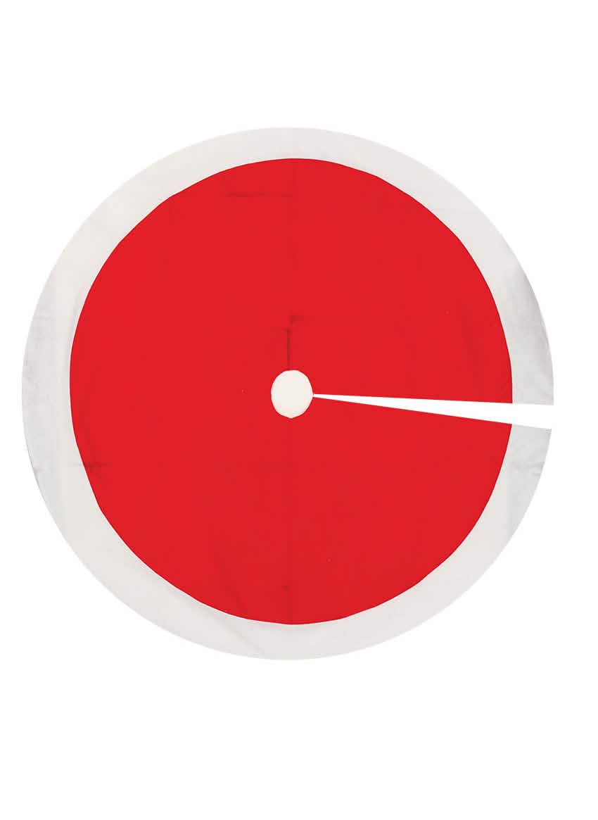 Tapis de sapin Père Noël rouge et blanc doux