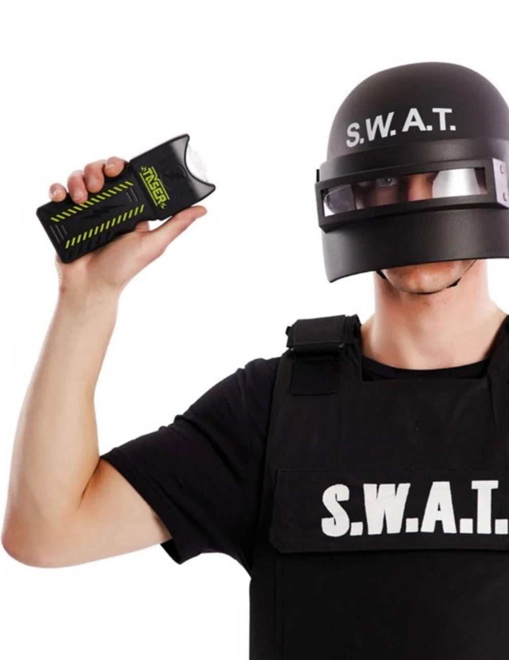 Taser-Attrappe von SWAT für Erwachsene Schwarz und Gelb