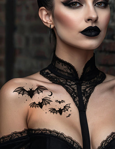Fledermaus Klebetattoos fÃ¼r Erwachsene 9x14 cm