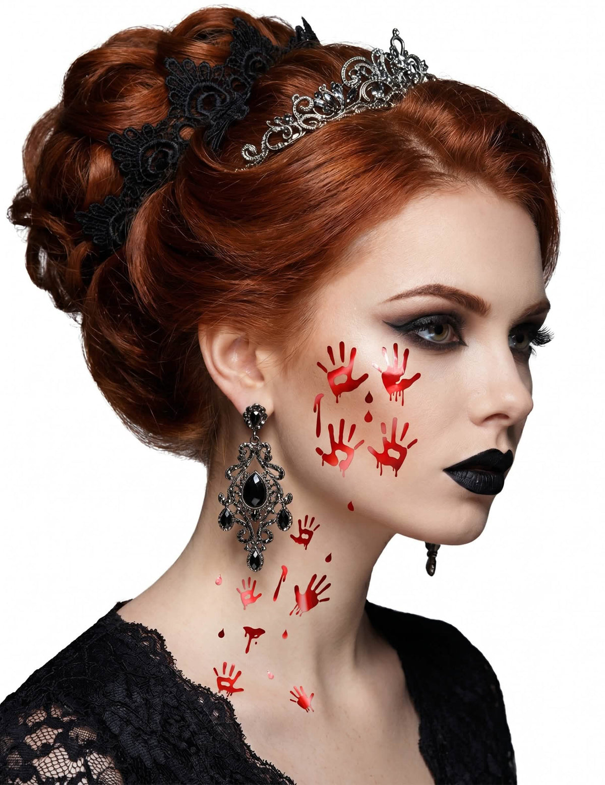 Halloween Tattoos blutige HÃ¤nde glÃ¤nzend