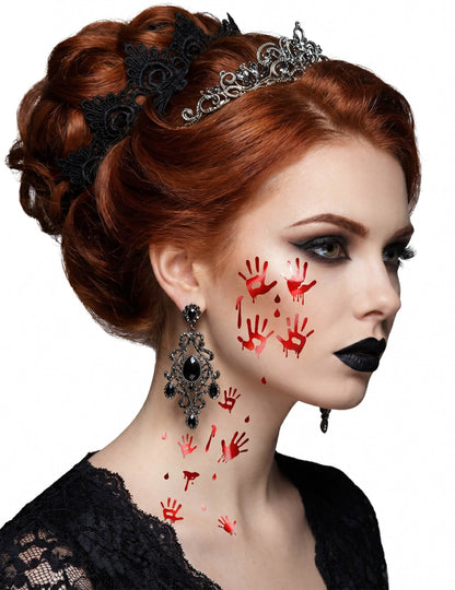 Halloween Tattoos blutige HÃ¤nde glÃ¤nzend