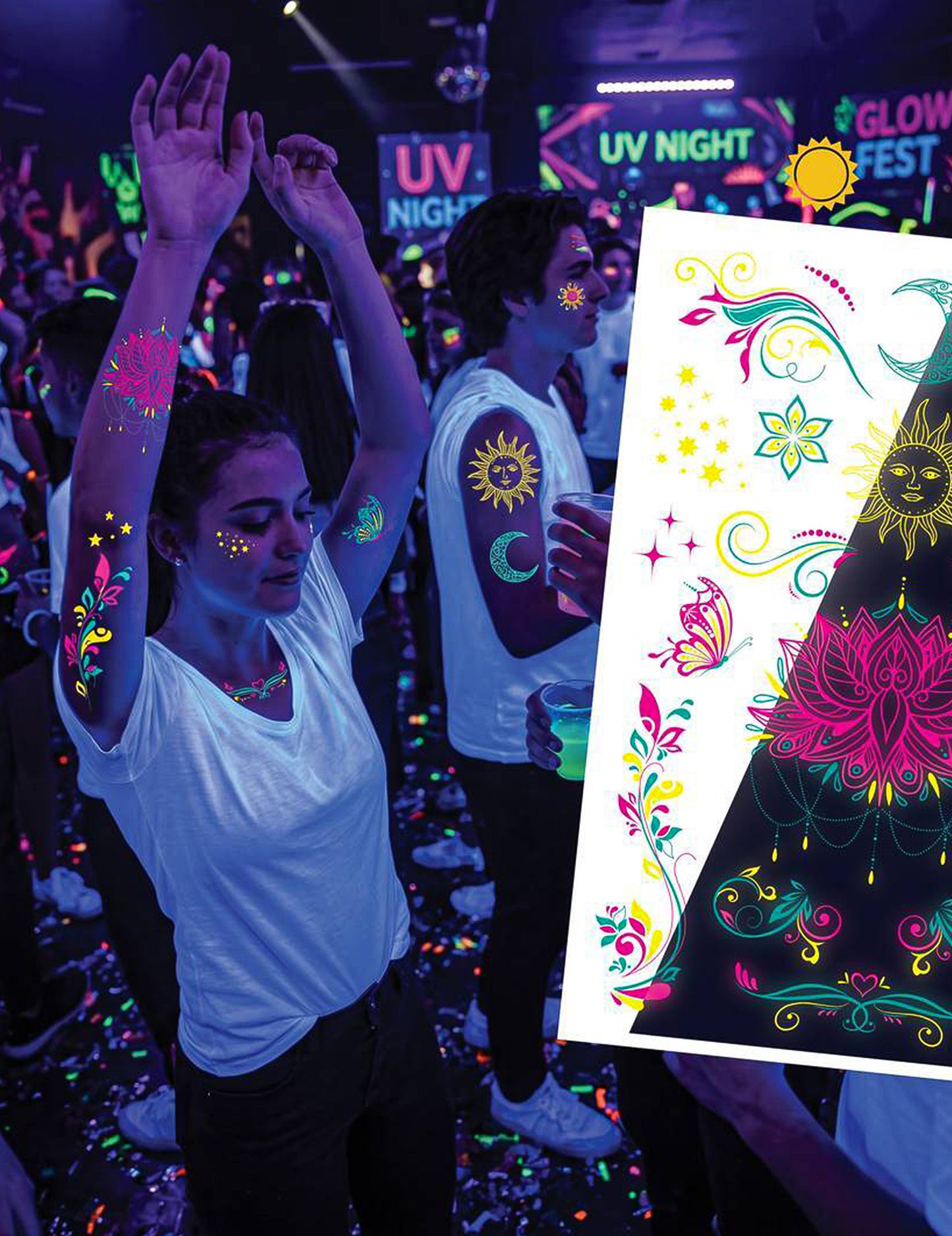 Ornamentale UV-Tattoos