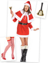 Süßes Weihnachtsfrau Kostüm-Set rot-weiß