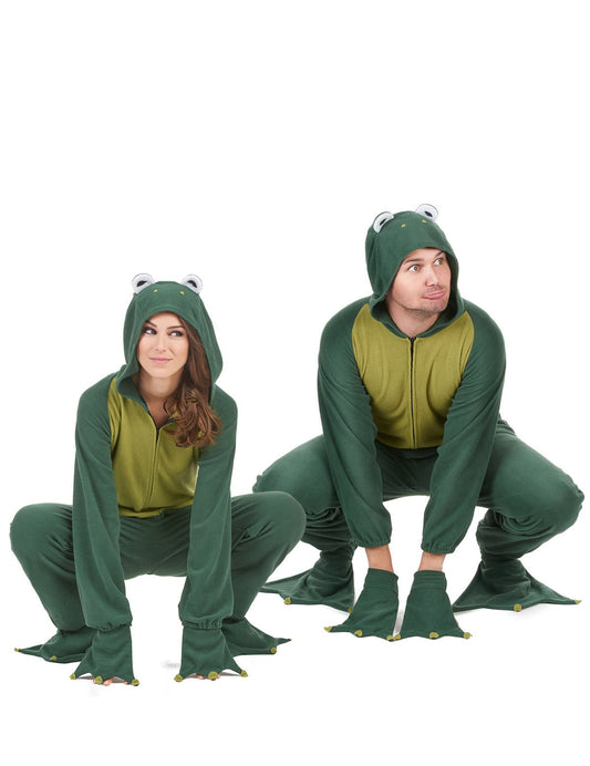 Frosch-Paarkostüm mit Kapuzen-Overall