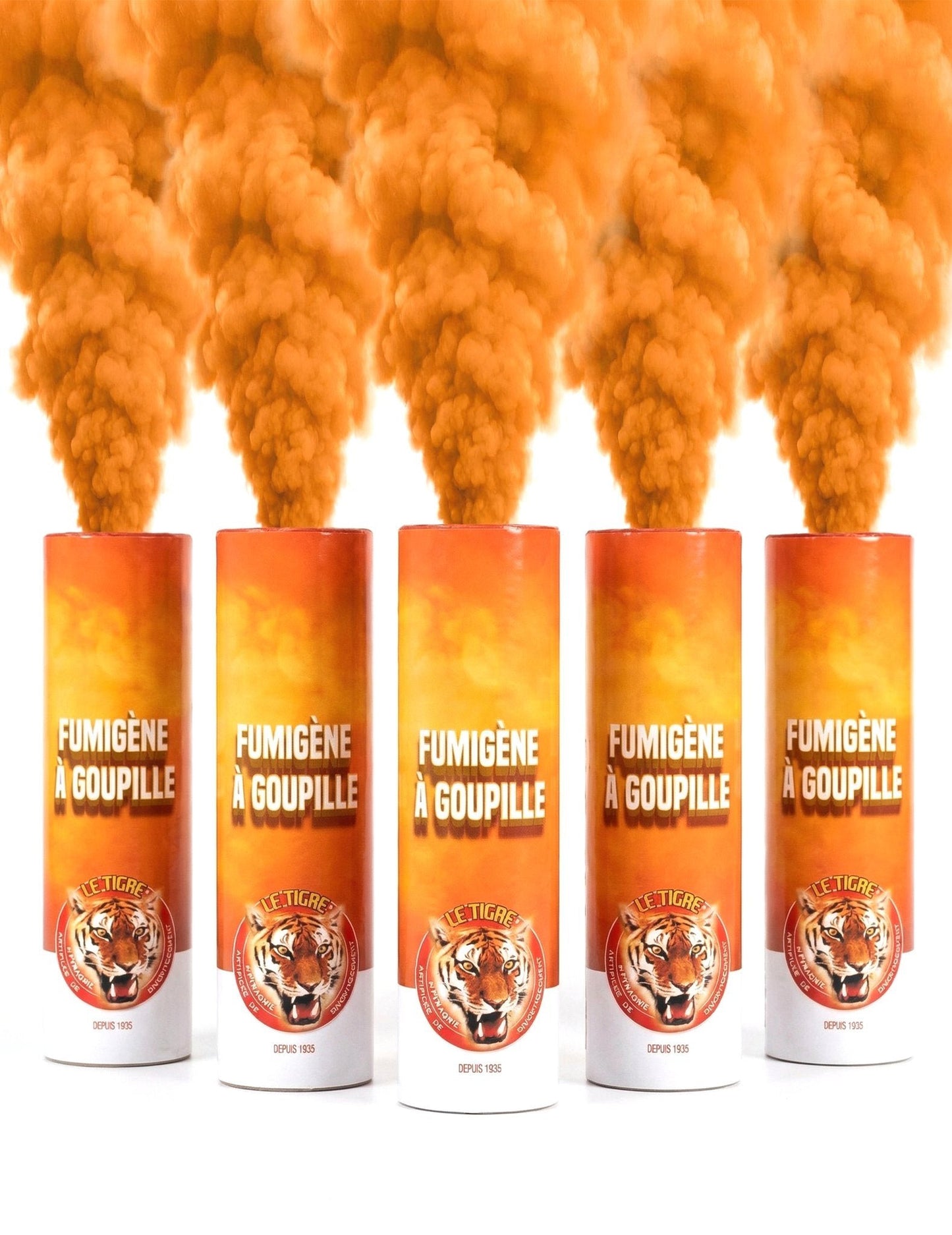 Lot 5 Fumigènes à goupille orange 1 min