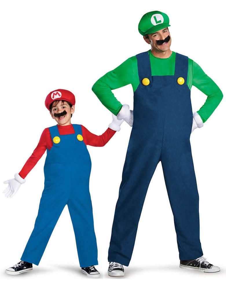 Mario™ und Luigi™ Paarkostüm für Vater und Sohn