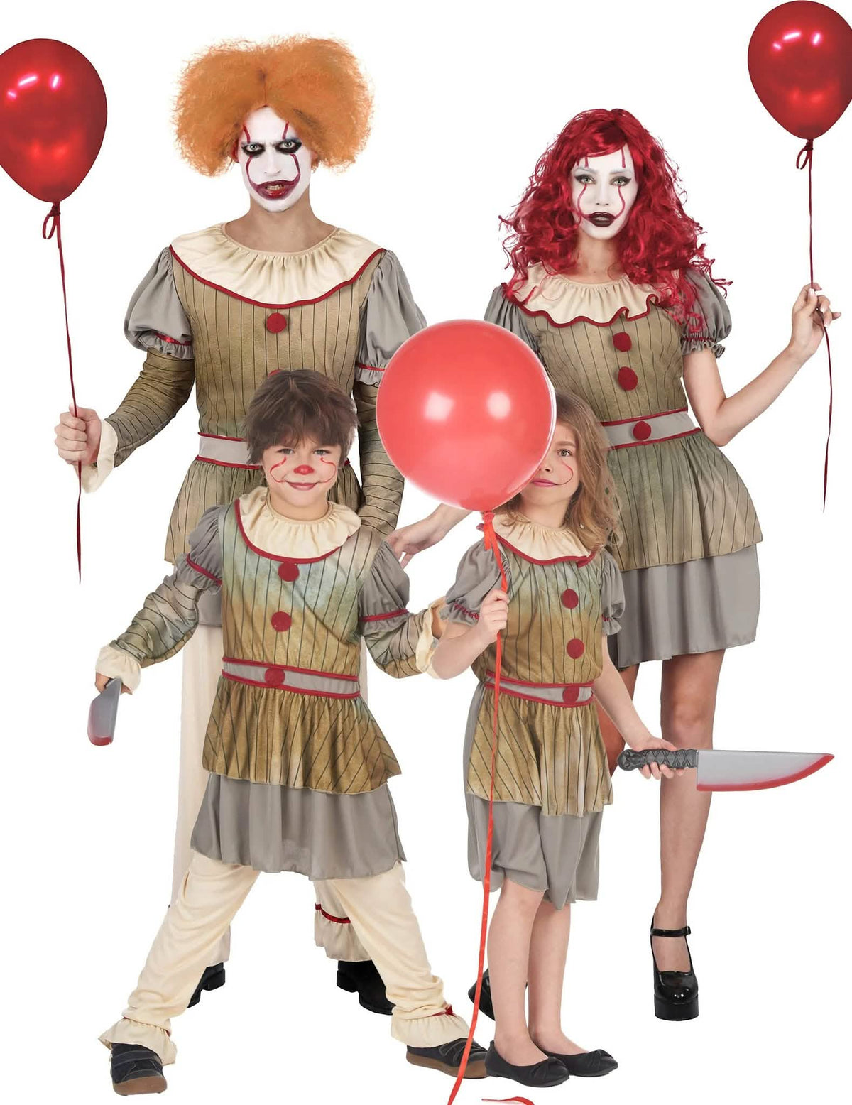 Gruseliges Familien Clown Kostüm