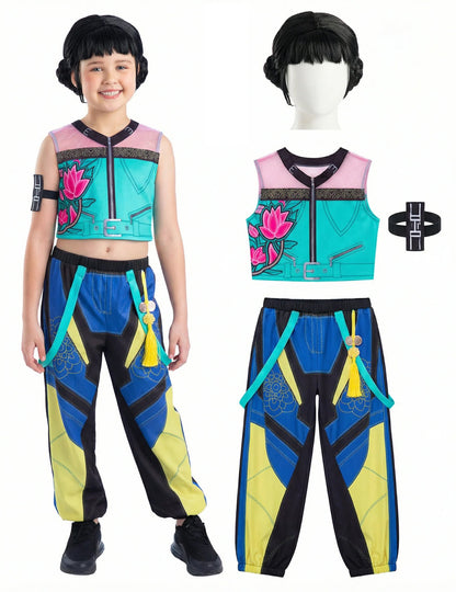 Zoey Kpop Demon Hunter™ Kostüm und Perücken Set für Mädchen