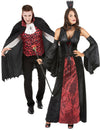 Majestätisches Vampirkostüm für Paare Halloween-Kostüme schwarz-rot