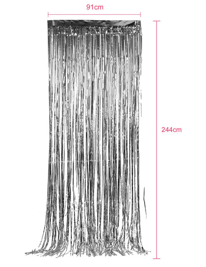 5er-Set silberner Glitzer-Vorhänge