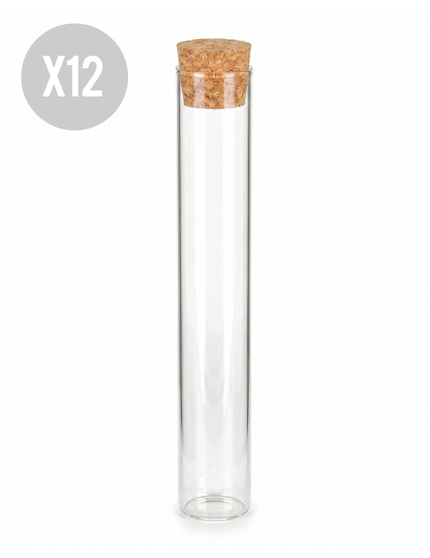 12 Glas-Reagenzgläser 15 cm