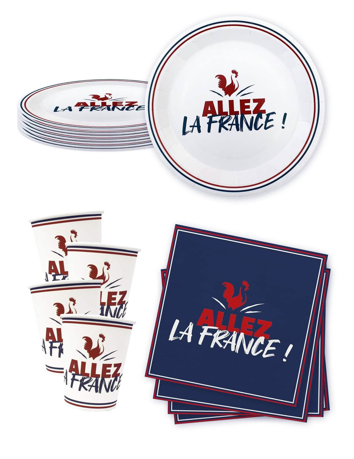 Einweggeschirr-Set Allez la France