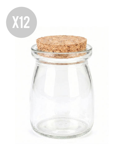 12 kleine Glasgläser mit Korkverschluss 7 cm