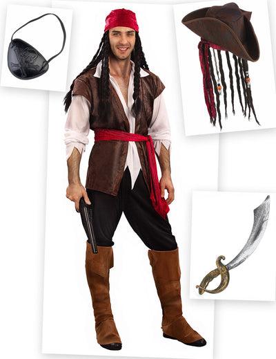 Set Piraten Kostüm für Herren