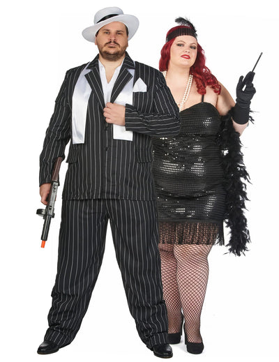 20er Jahre Plus Size Paarkostüm Gangster Charleston