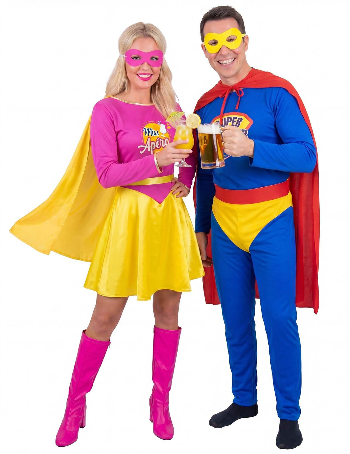 Paar-Kostüm Super-Trinker und Miss Aperitif