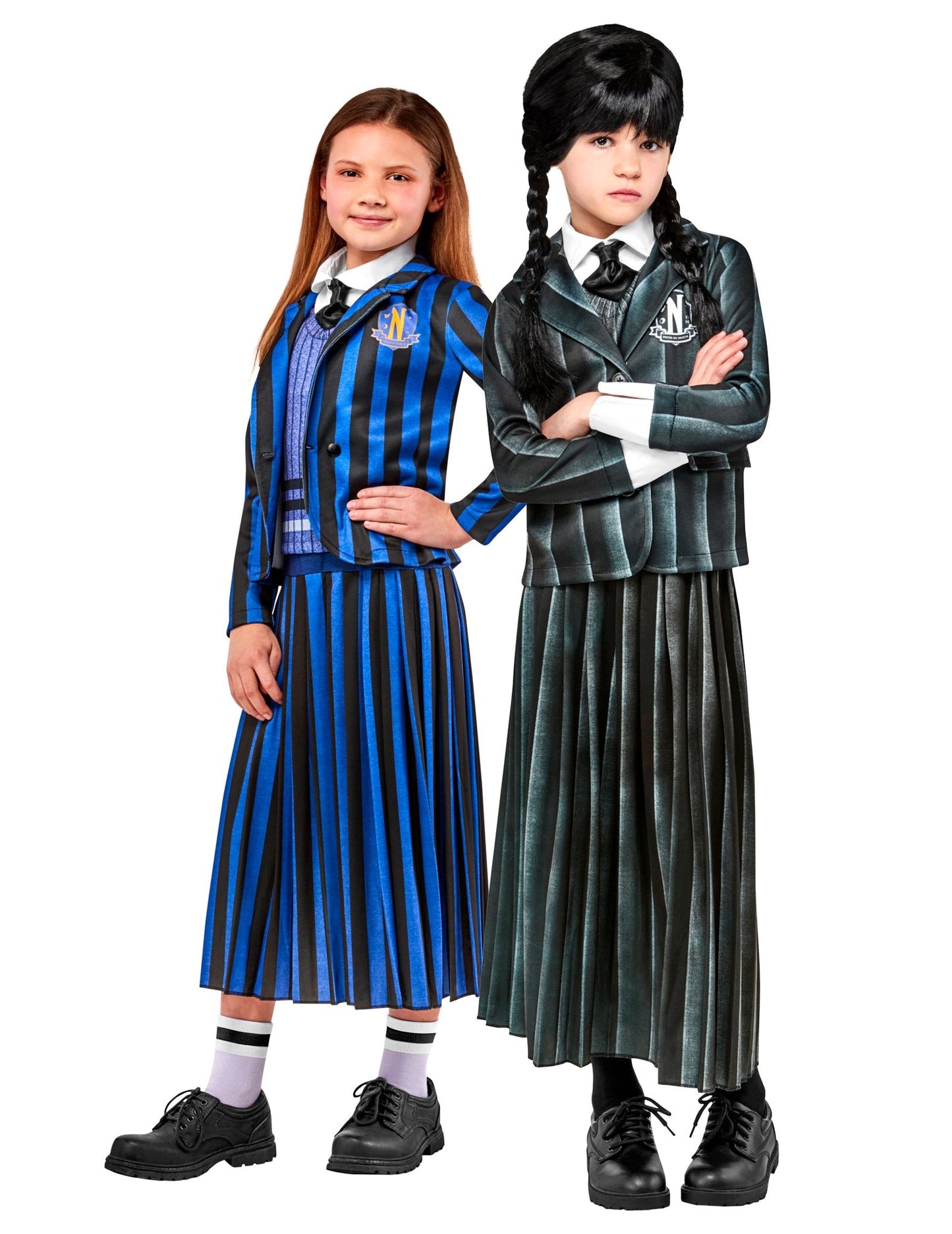 Déguisement de couple uniforme scolaire Mercredi Addams™ enfant
