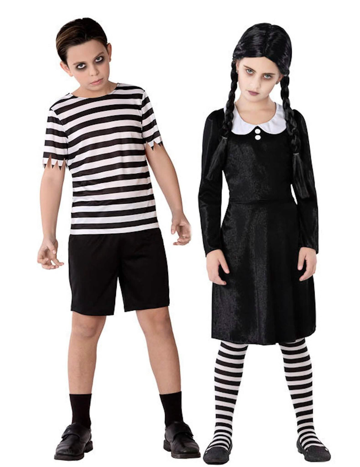 Gothic-Paarkostüm für Kinder Filmkostüme schwarz-weiss