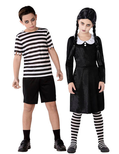 Gothic-Paarkostüm für Kinder Filmkostüme schwarz-weiss