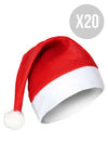 Weihnachtsmützen im Set 20 Stück für Erwachsene rot-weiss