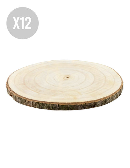 12 rondins de bois naturel 28 à 33 cm