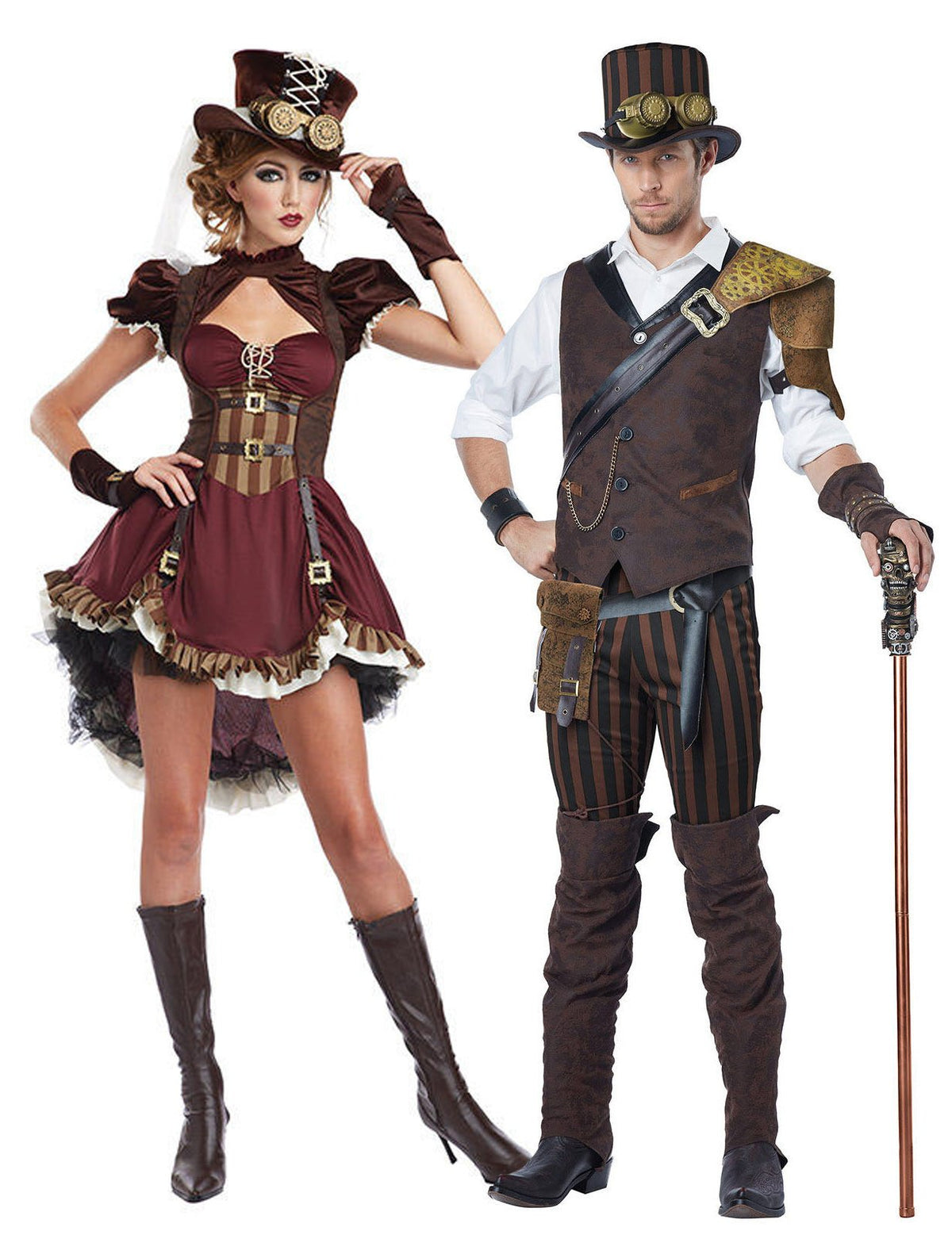Steampunk-Paar-Kostüm Halloween-Paarkostüm