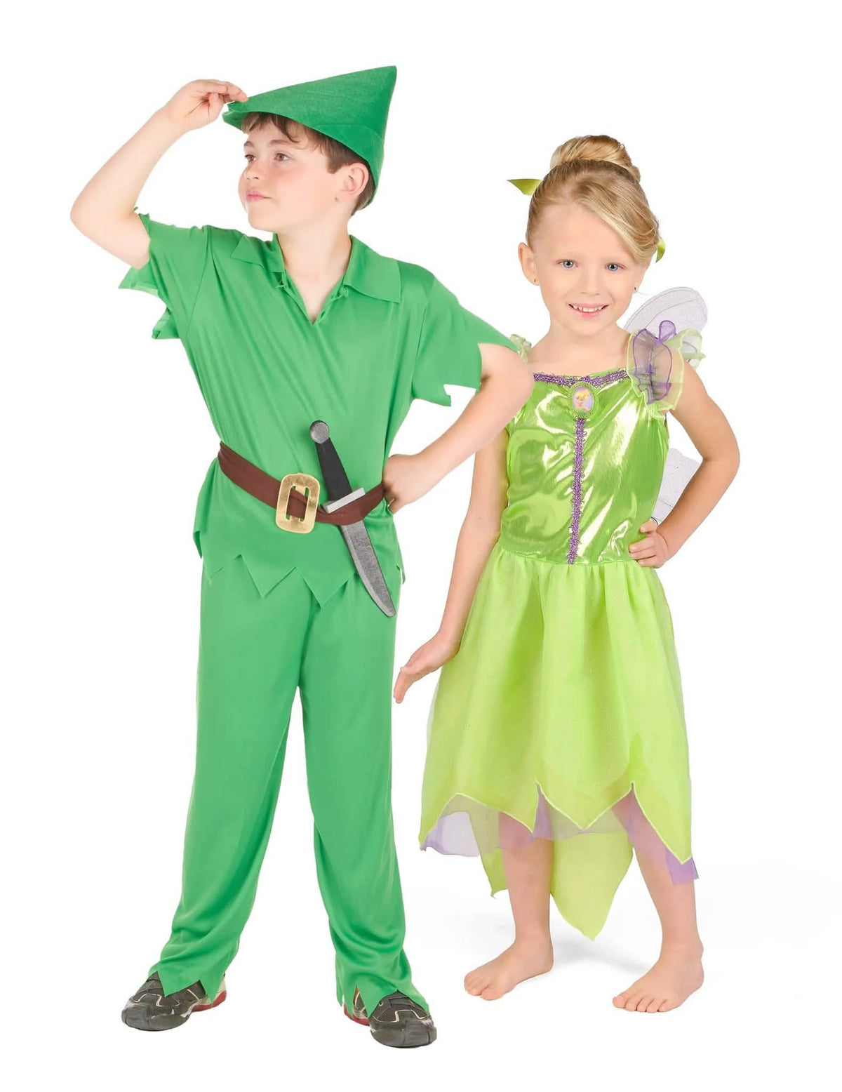 Junge aus Nimmerland und Tinkerbell™ Paarkostüm Kinder