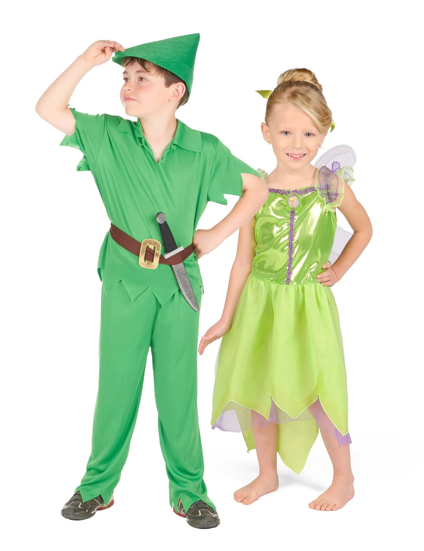 Junge aus Nimmerland und Tinkerbell™ Paarkostüm Kinder