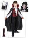 Vampir-Kostüm-Set für Kinder Halloween-Kostüm 6-teilig schwarz-rot-weiss
