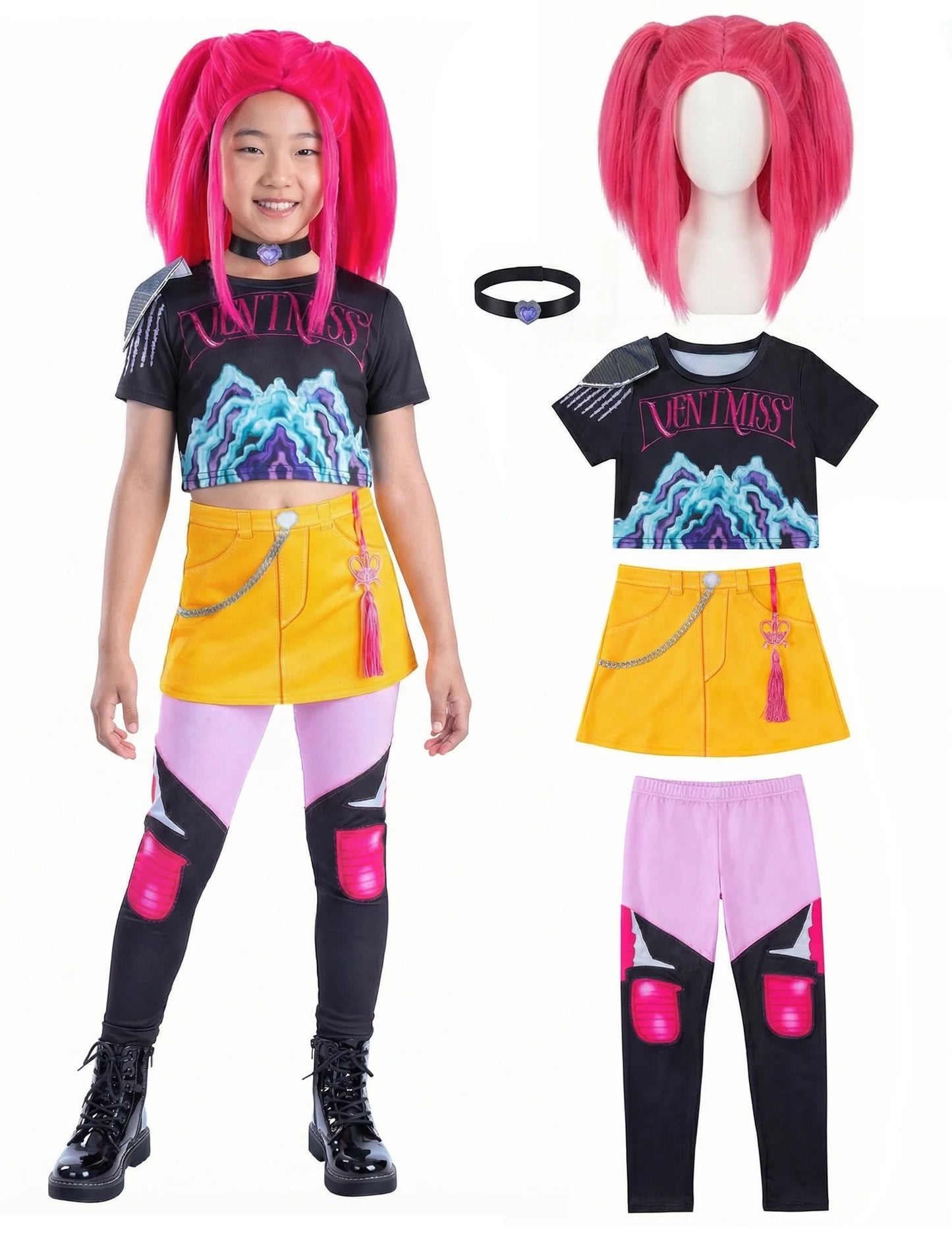 Mira Kpop Demon Hunter™ Kostüm-Set mit Perücke für Mädchen