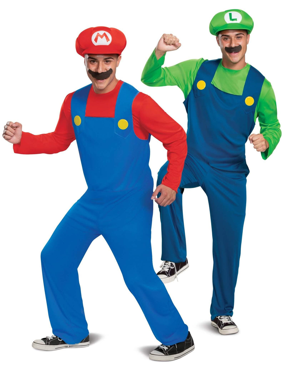 Mario™ und Luigi™-Paarkostüm für Erwachsene Videospielfiguren rot-blau-grün