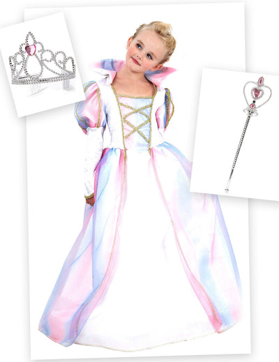 Traumhaftes Prinzessinnen-Kostüm-Set Märchen 3-teilig rosa-bunt
