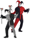 Fieses Harlekin-Partnerkostüm für Erwachsene Halloween-Verkleidung schwarz-weiss-rot